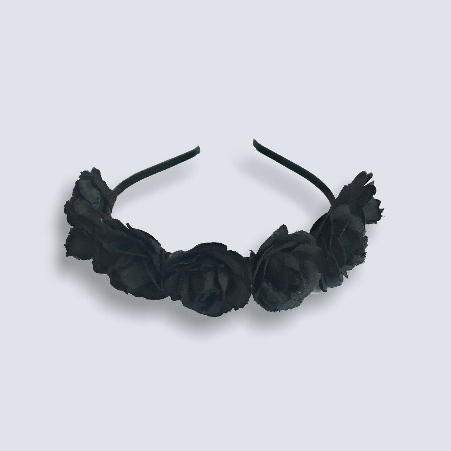 Caprilite Velvet Rose Crown Headband Garland Gothic Halloween Alice Band - Black, Red, Maroon