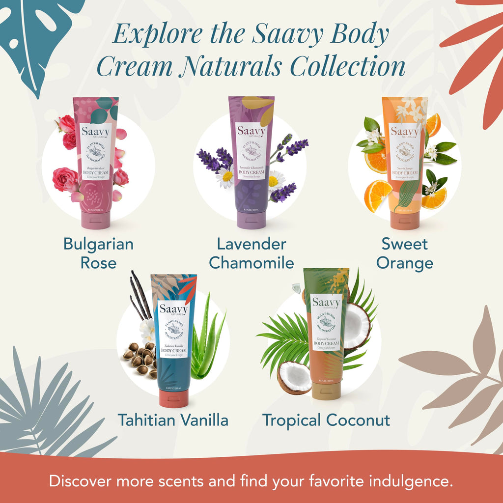 Saavy Naturals Deeply Hydrating Body Cream – Tahitian Vanilla, 2×8.5 fl oz