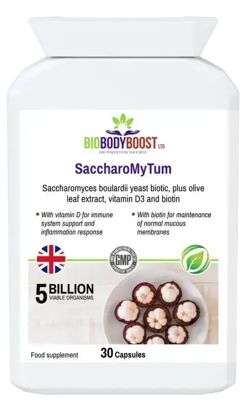 SaccharoMyTum Vegan Probiotics & Vitamin D3 | Immune Support UK