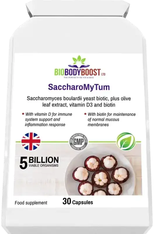 SaccharoMyTum Vegan Probiotics & Vitamin D3 | Immune Support UK