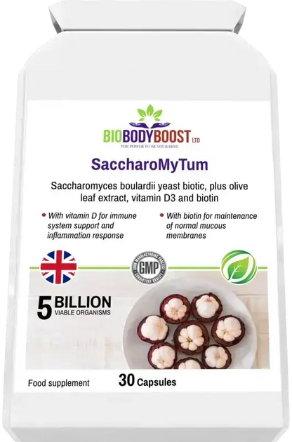 SaccharoMyTum Vegan Probiotics & Vitamin D3 | Immune Support UK