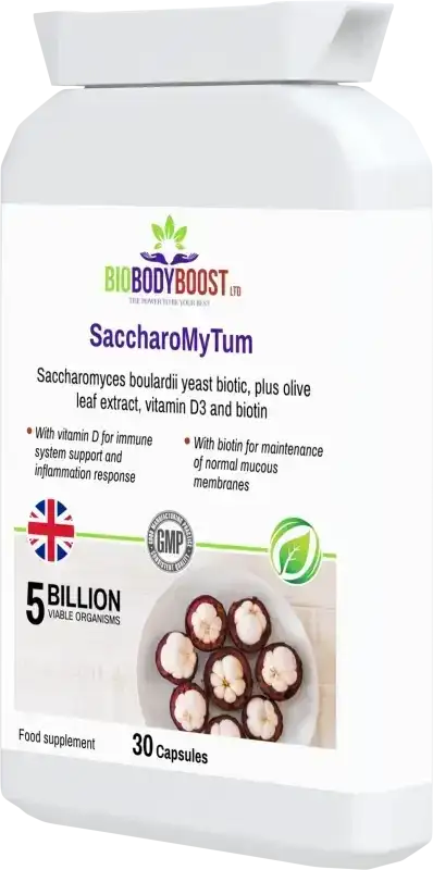 SaccharoMyTum Vegan Probiotics & Vitamin D3 | Immune Support UK