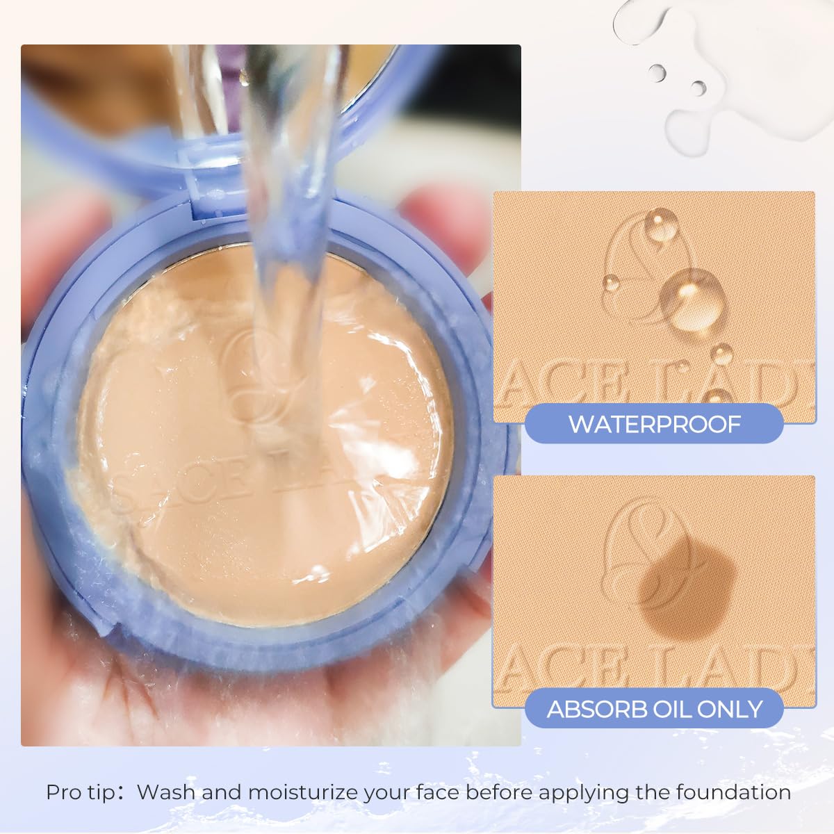 SACE LADY Face Powder Waterproof – Matte Setting Powder, Shine Control, 0.35oz (#03)