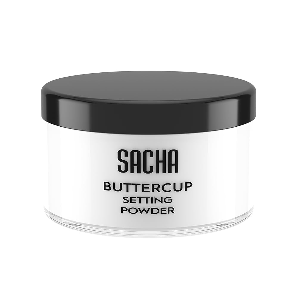Sacha BUTTERCUP No Color Setting Powder – No Flashback, Blur Pores, All Skin Tones (1.75 oz)
