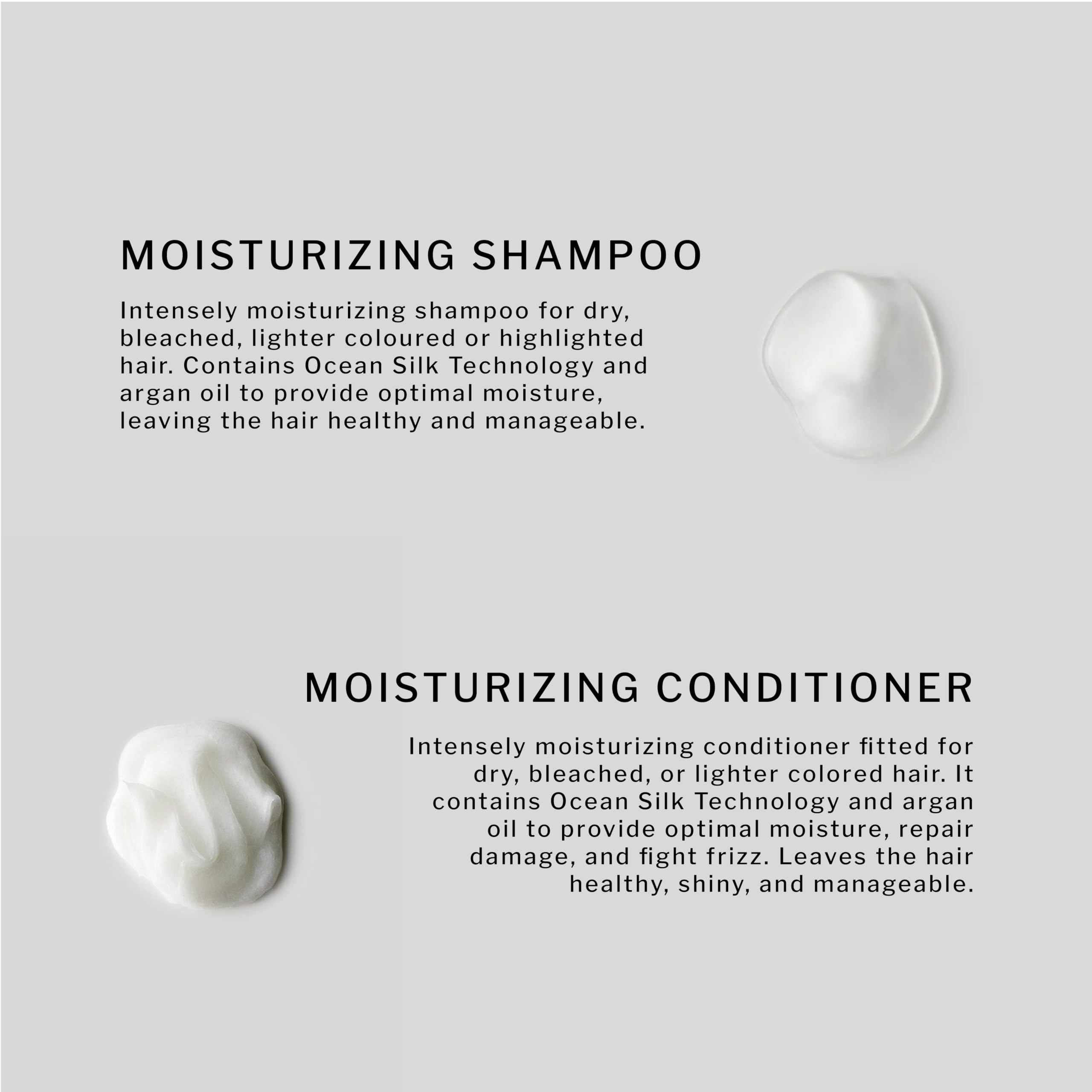 SACHAJUAN Moisturizing Shampoo & Conditioner Set | Deep Hydration for Dry, Damaged Hair | Ocean Silk Technology & Argan Oil | Vegan & Paraben-Free