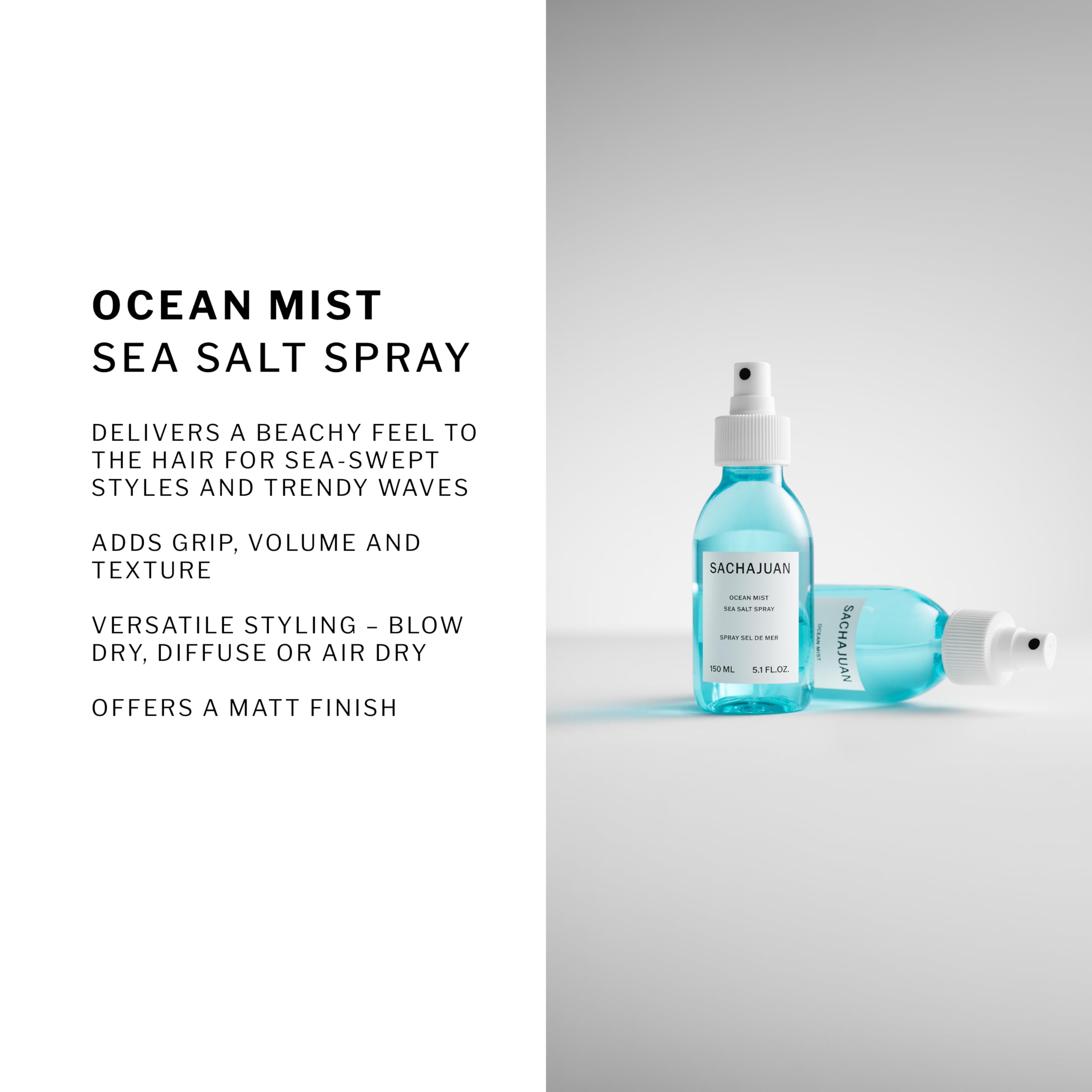 SACHAJUAN Ocean Mist Sea Salt Spray – Beachy Texture, Light Hold, 2-Pack (8.4 oz + 3.4 oz)
