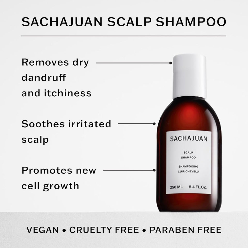 SACHAJUAN Scalp Shampoo for Dry Itchy Scalp, Oily Hair & Dandruff – 250ml + 100ml