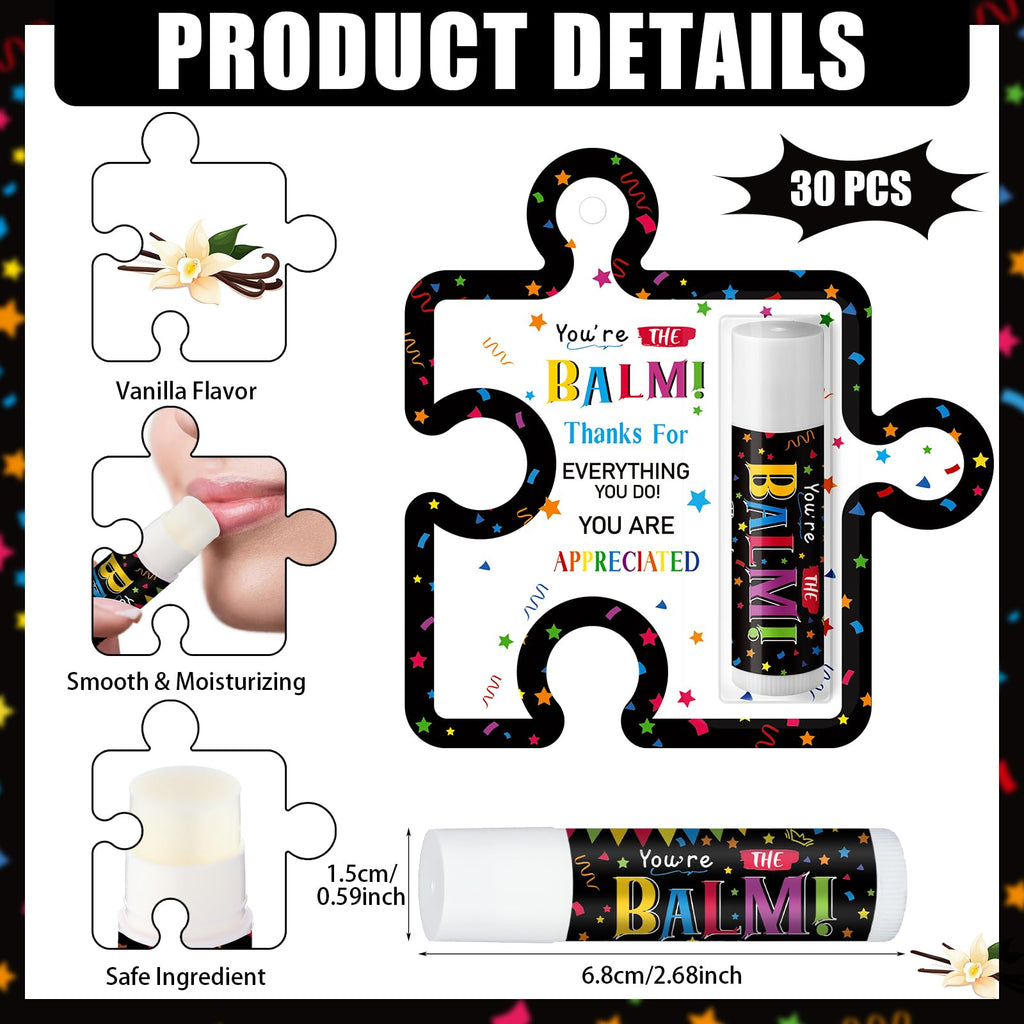 Sacubee 30 Pack Lip Balm Bulk Gifts – You're the Balm Vanilla Flavor
