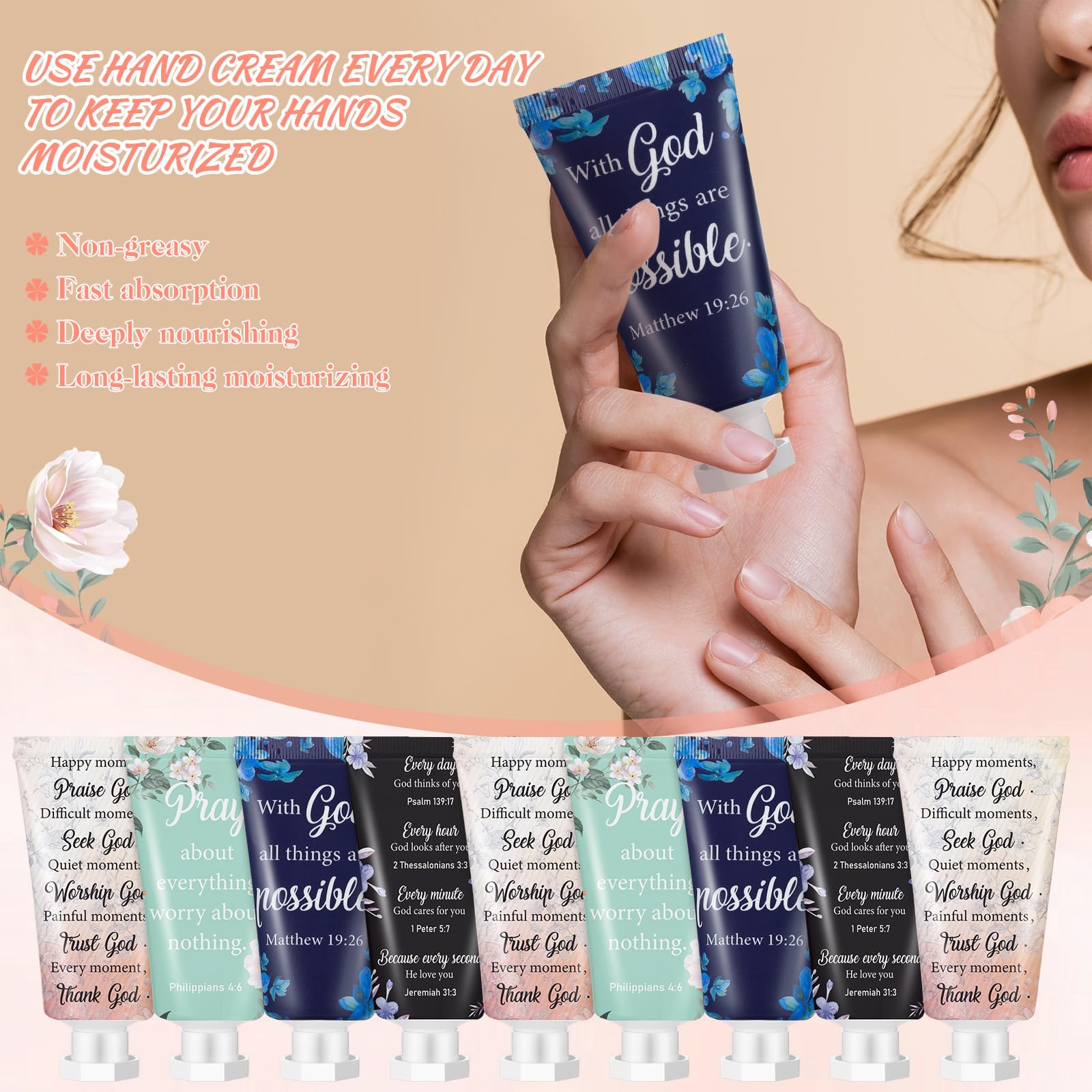 Sacubee 36-Piece Christian Hand Cream Bulk Gift Set – Bible Verse Lotion for Women