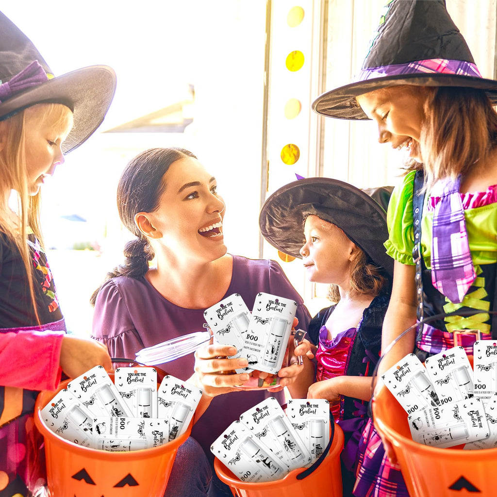 Sacubee 60 Pcs Halloween Skull Lip Balm Favors - Unisex Party Gifts