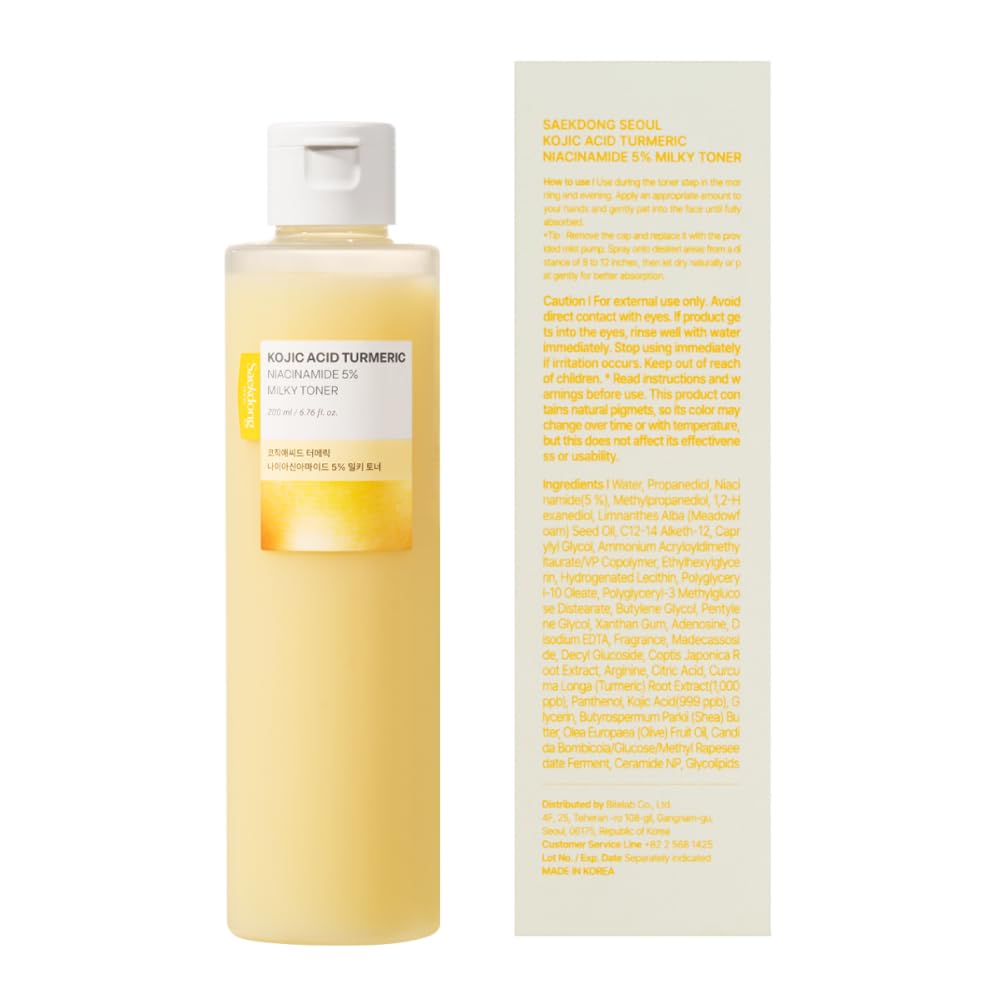 SAEKDONG SEOUL 5% Niacinamide Milky Toner with Kojic Acid & Turmeric – Dark Spots & Gentle Hydration (200ml)