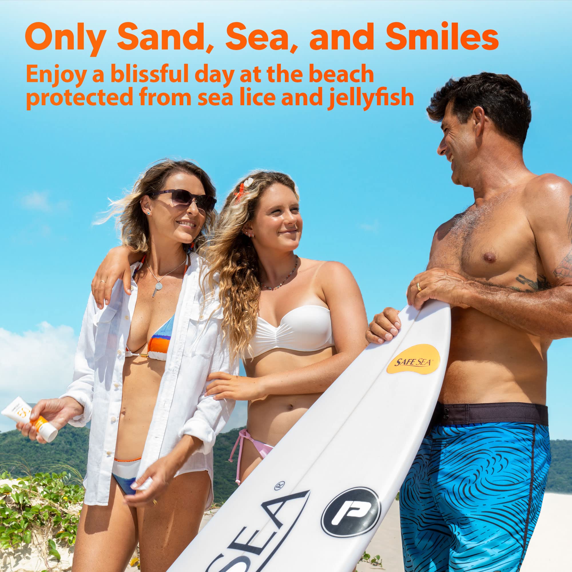 SAFE SEA SPF 50+ Anti-Jellyfish Sting Protective Lotion – Reef-Safe Sunscreen, 2 x 3.4 oz Tubes