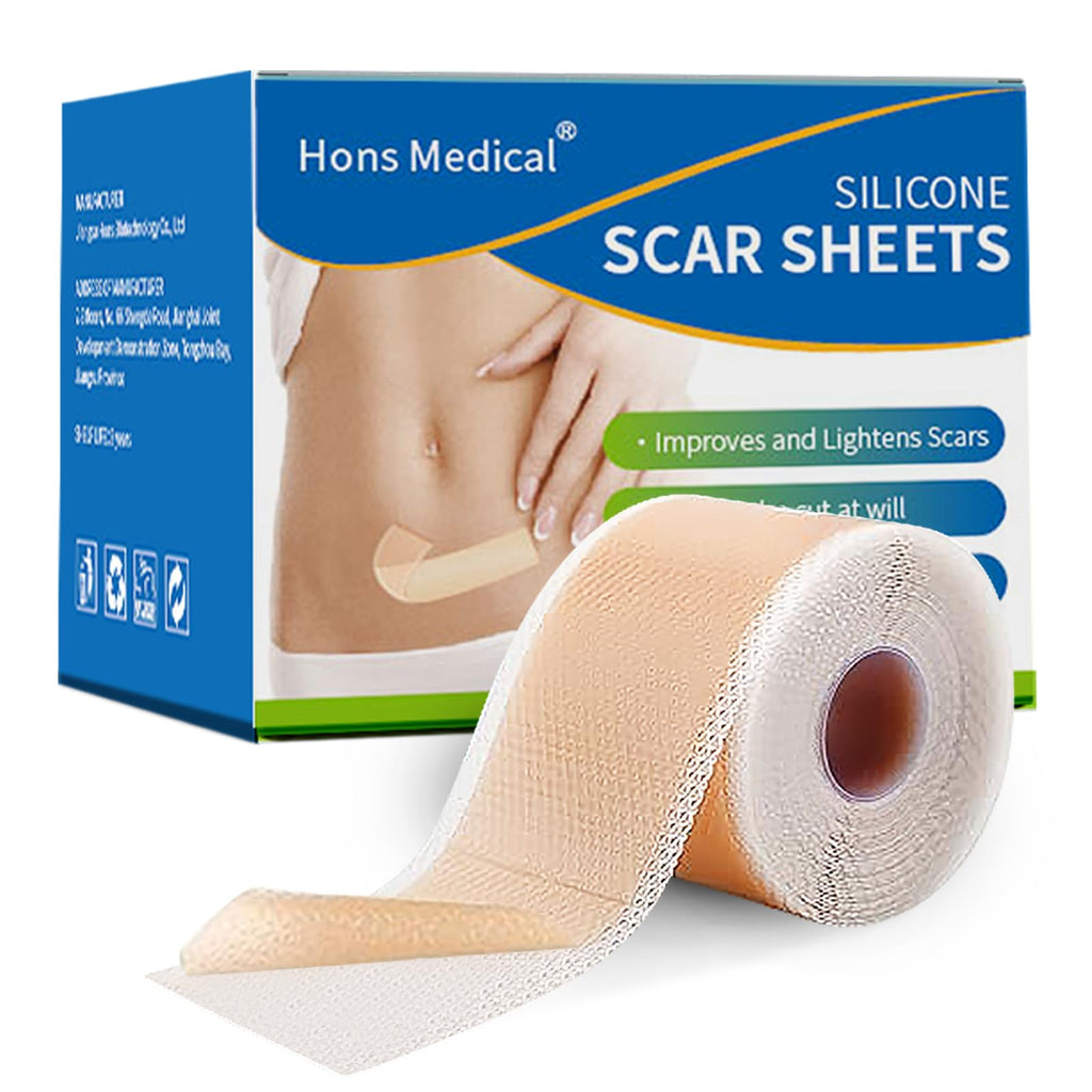 Safirst Medical Grade Silicone Scar Sheets – 1.6 x 157 in Roll for Keloid, C-Section & Burn Scars