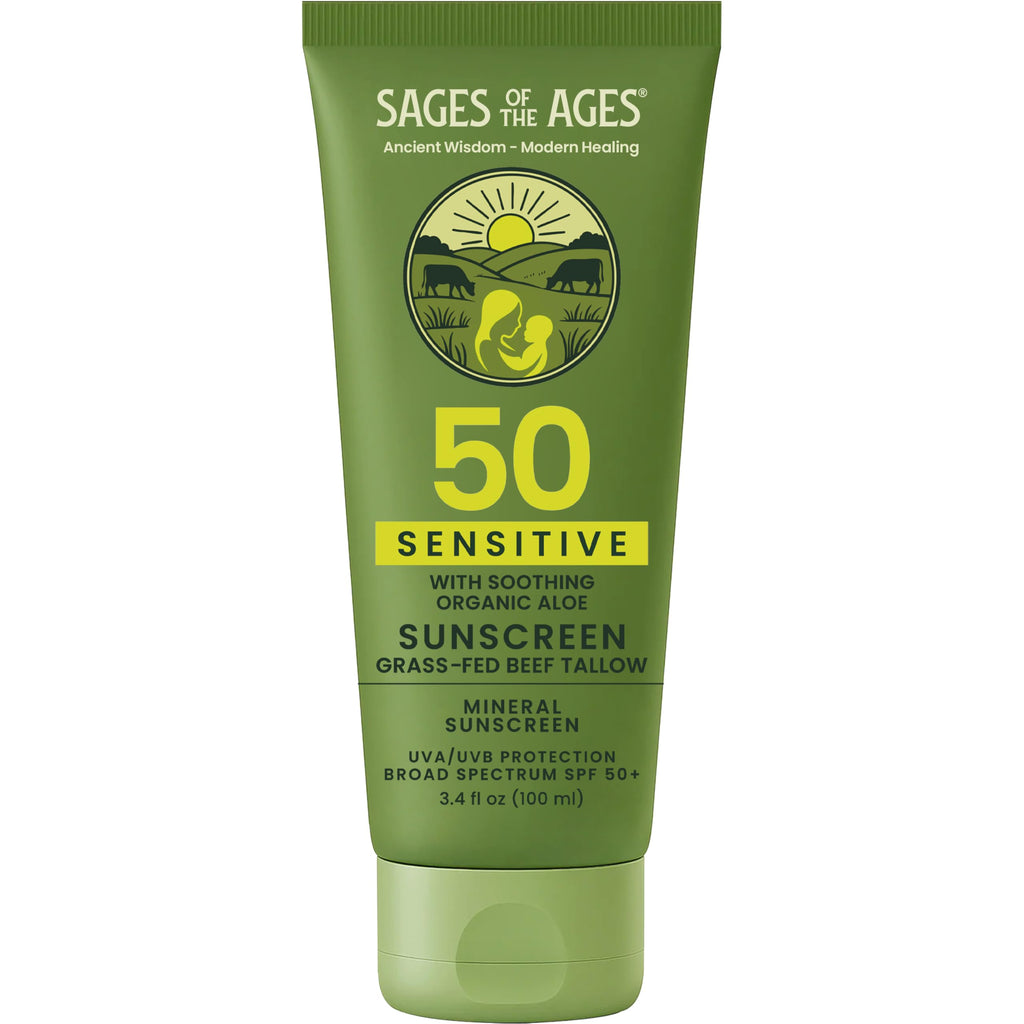 Sages Of The Ages Mineral Sunscreen SPF 50 – Reef Safe, Non-Nano Zinc, 3.4 fl oz