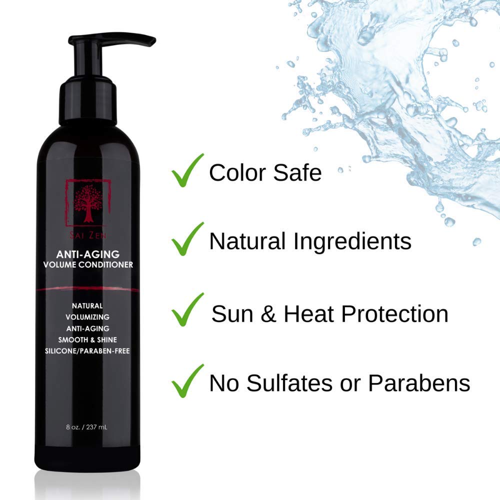 Sai Zen Anti-Aging Volume Conditioner – Volumizing, Anti-Thinning | Made in USA | Sulfate & Paraben Free | 8 oz
