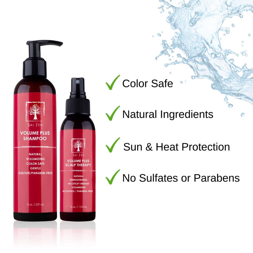 Sai Zen Volume Plus Set | Volumizing Shampoo + Scalp Therapy Spray – Made in USA