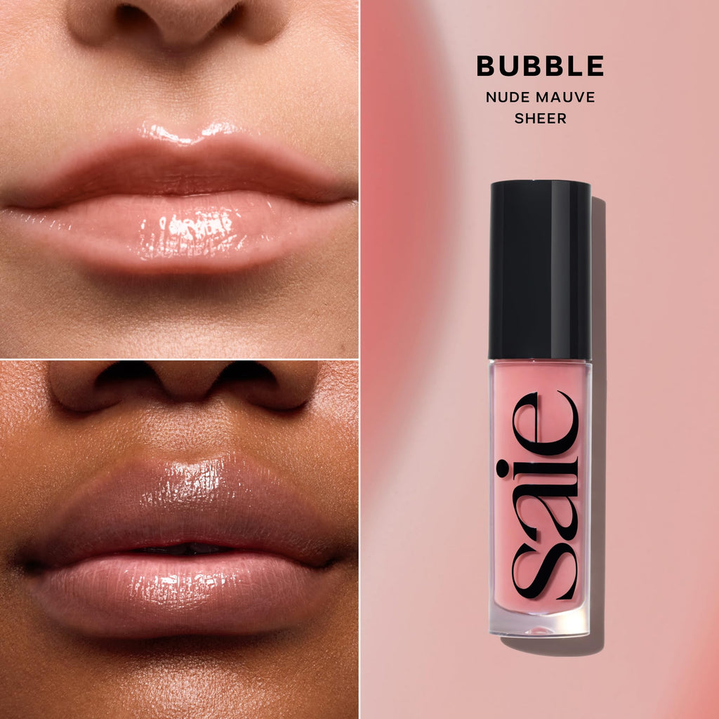 Saie Glossybounce Bubble Lip Gloss-Oil Hybrid – Hydration, Ultra Shine, Non-Sticky
