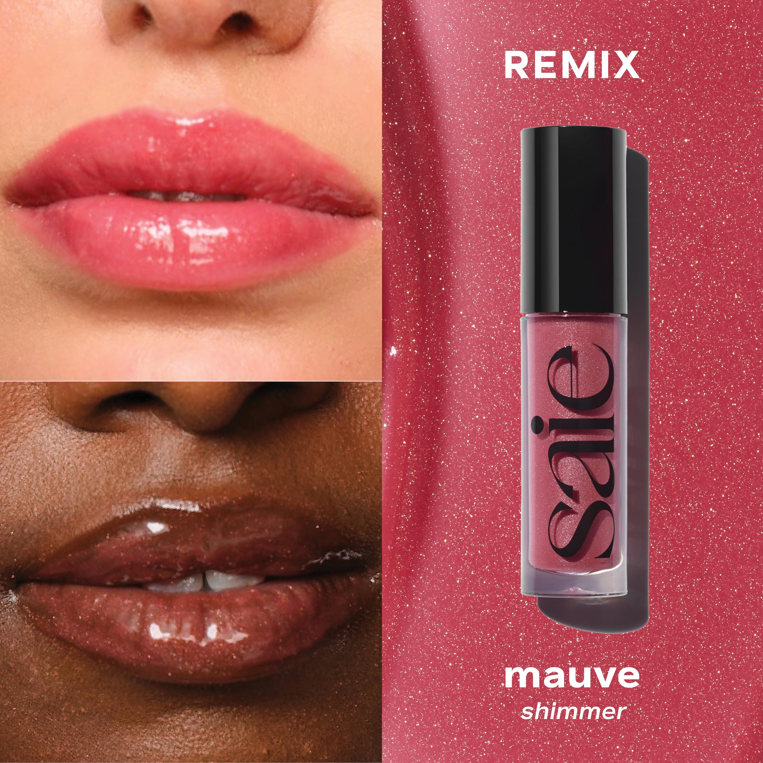 Saie Glossybounce Hydrating Lip Gloss & Tinted Lip Oil Hybrid | Hyaluronic Acid & Jojoba