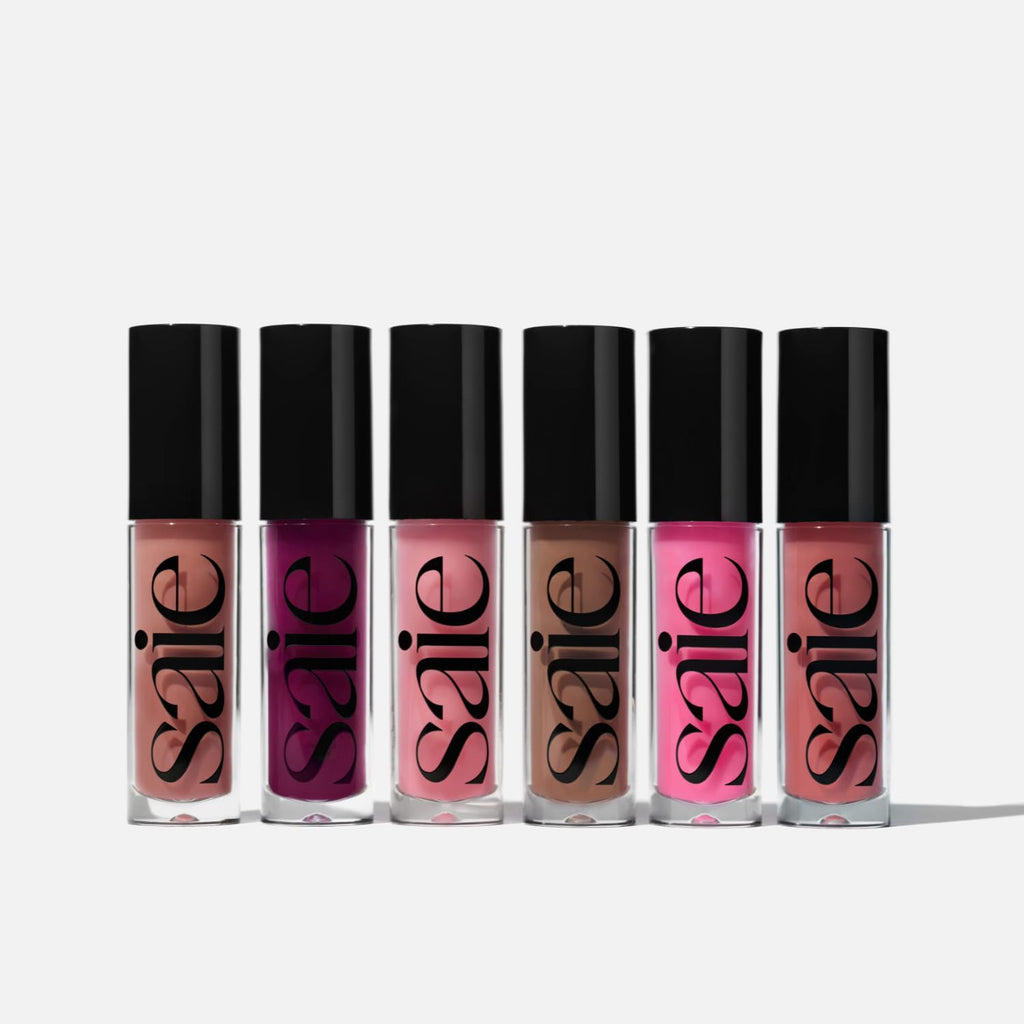 Saie Glossybounce: Hydrating Lip Gloss & Lip Oil Hybrid with Hyaluronic Acid & Jojoba – Non-Sticky, Ultra-Shiny (.17 oz)
