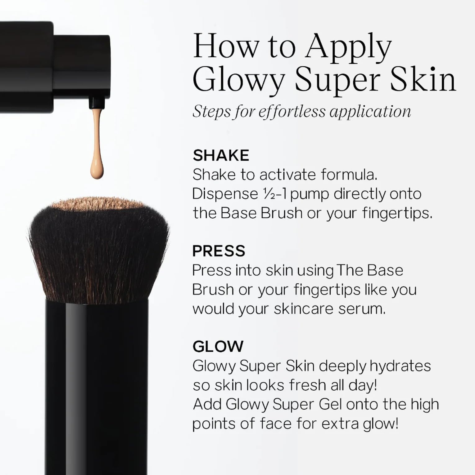 Saie Glowy Super Skin Tint – Weightless Dewy Foundation with Hyaluronic Acid, Shade 16