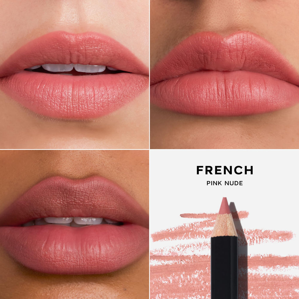 Saie Lip Liner 101 — Creamy Soft Matte Lip Pencil with Shea Butter & Jojoba Oil (French .05 oz)