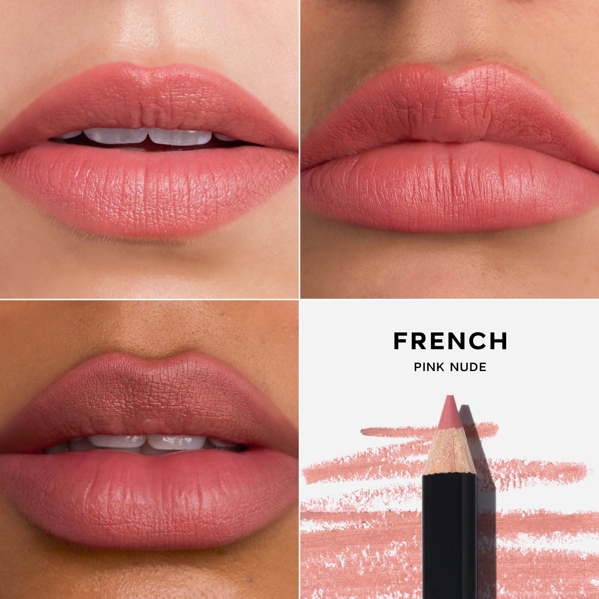 Saie Lip Liner 101 — Creamy Soft Matte Lip Pencil with Shea Butter & Jojoba Oil (French .05 oz)
