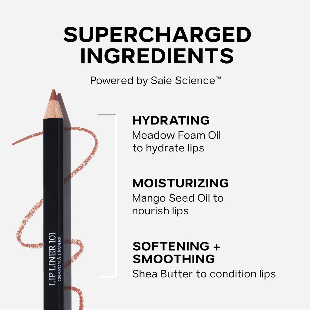 Saie Lip Liner 101 – Creamy Soft Matte Lip Pencil with Shea Butter & Jojoba Oil
