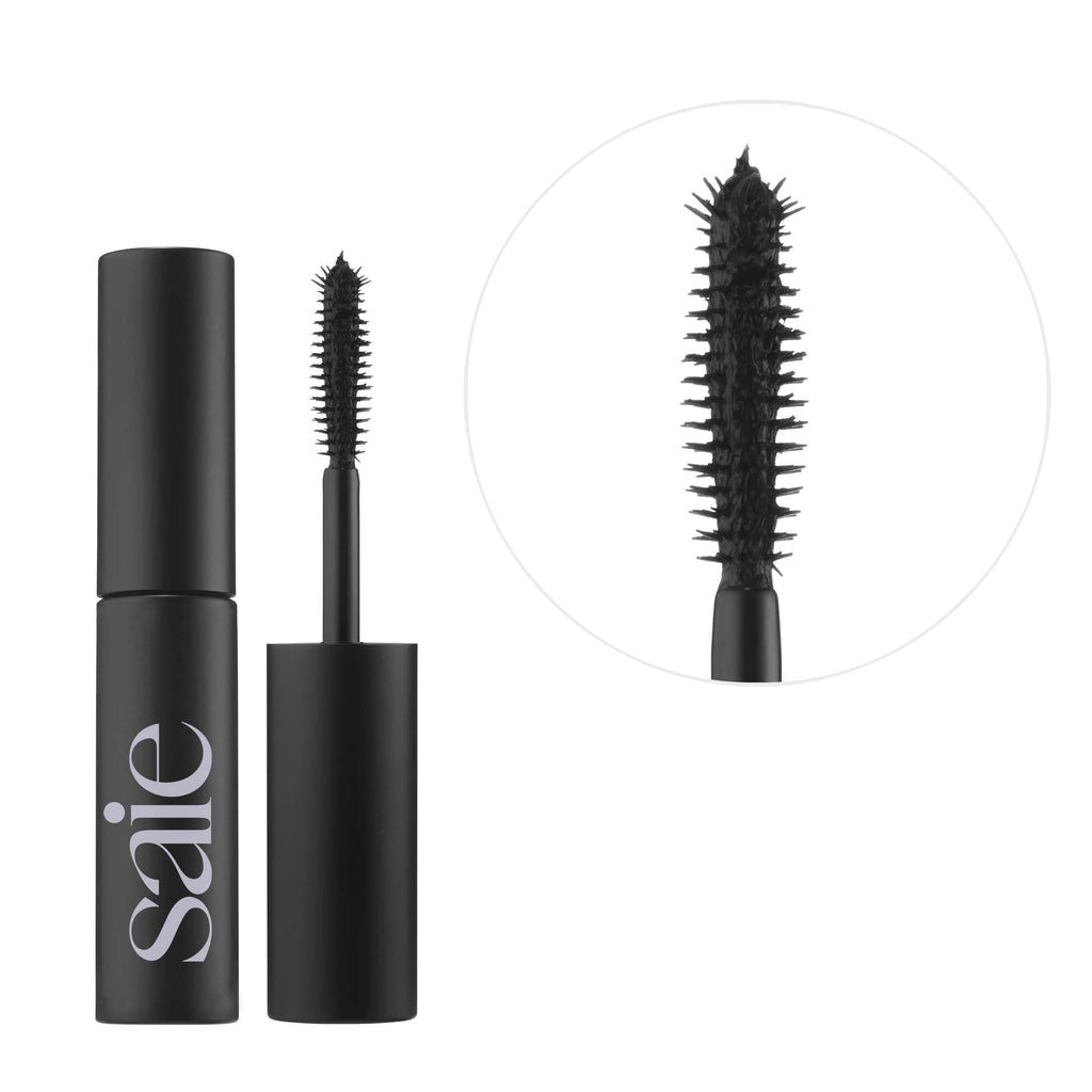 Saie Mini Mascara 101 – Lash Lengthening Mascara for Thick, Lifted Lashes | Buildable, Conditioning Formula