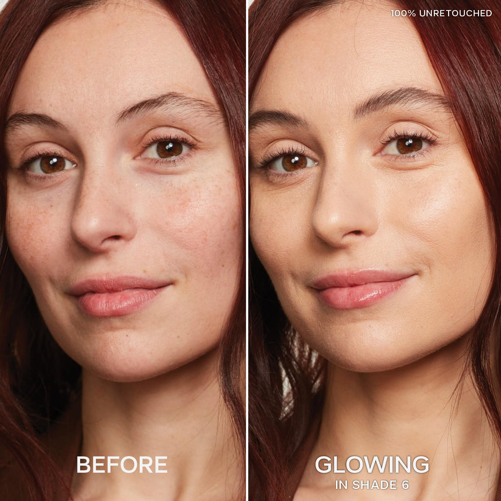 Saie Slip Tint Radiant Cream Concealer & All-Over Face Makeup - Shade 6 | Hydrating, Lightweight Coverage