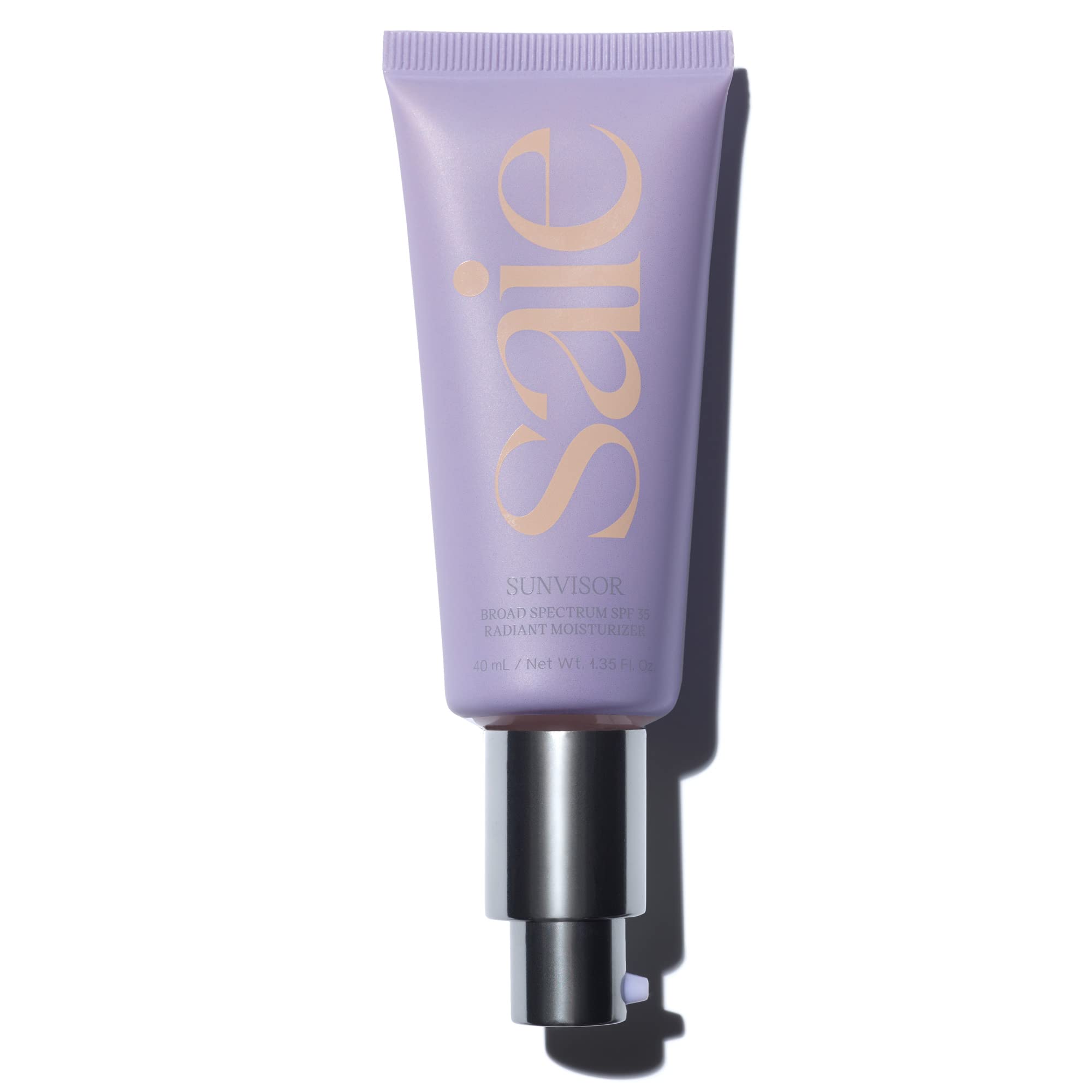 Saie Sunvisor SPF 35 Mineral Sunscreen Moisturizer – Hydrating, Dewy Skin with Vitamin C & Hyaluronic Acid