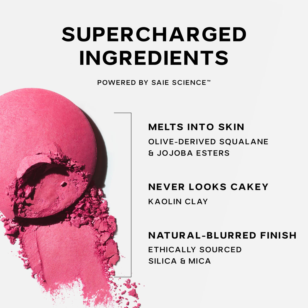 Saie SuperSuede Baked Blush in Grazie – Talc-Free Hydrating Cheek Color