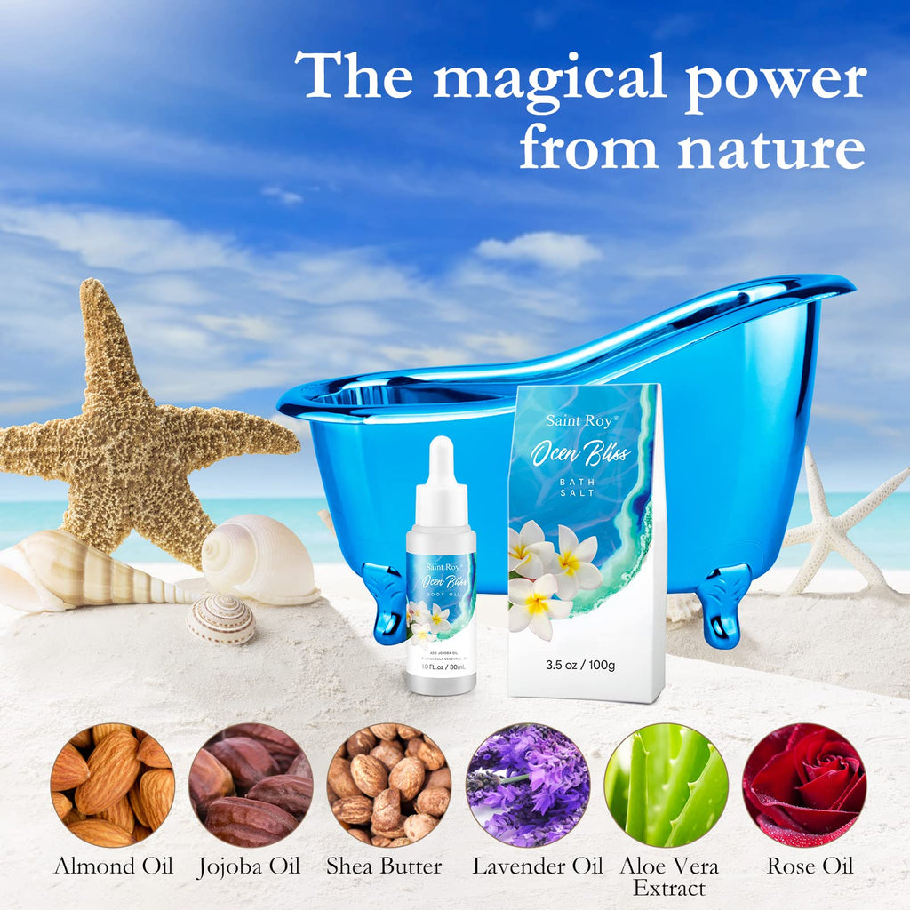 Saint Roy Ocean Vanilla Bath & Body Gift Set – 8-Piece Luxury Spa Kit