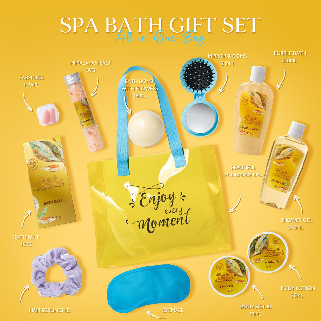 Saint Roy Self-Care Gift Set for Women – Honey Almond Spa Basket
