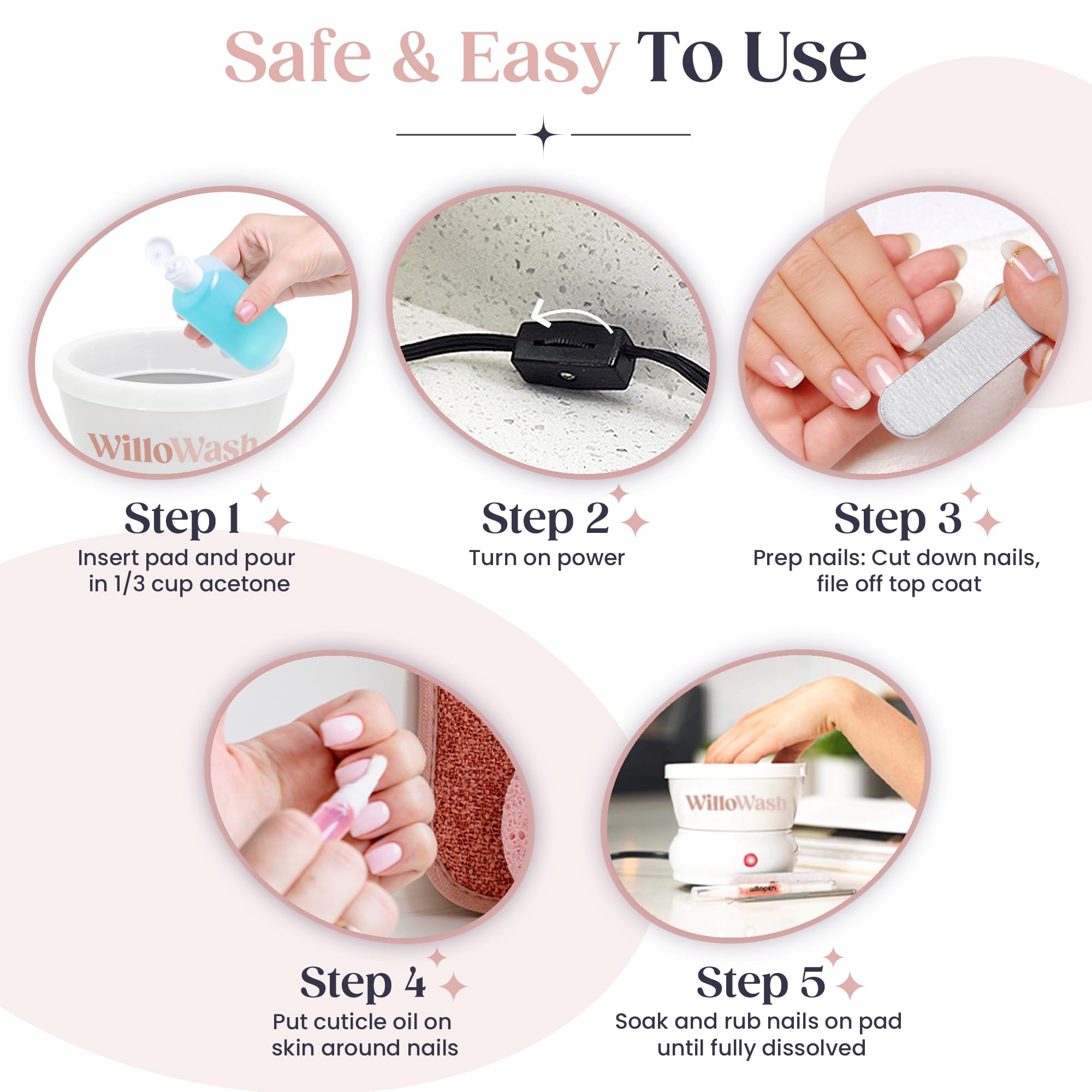 Saint Willo Willowash: Acetone-Proof Nail Soaking Bowl for Home Removals