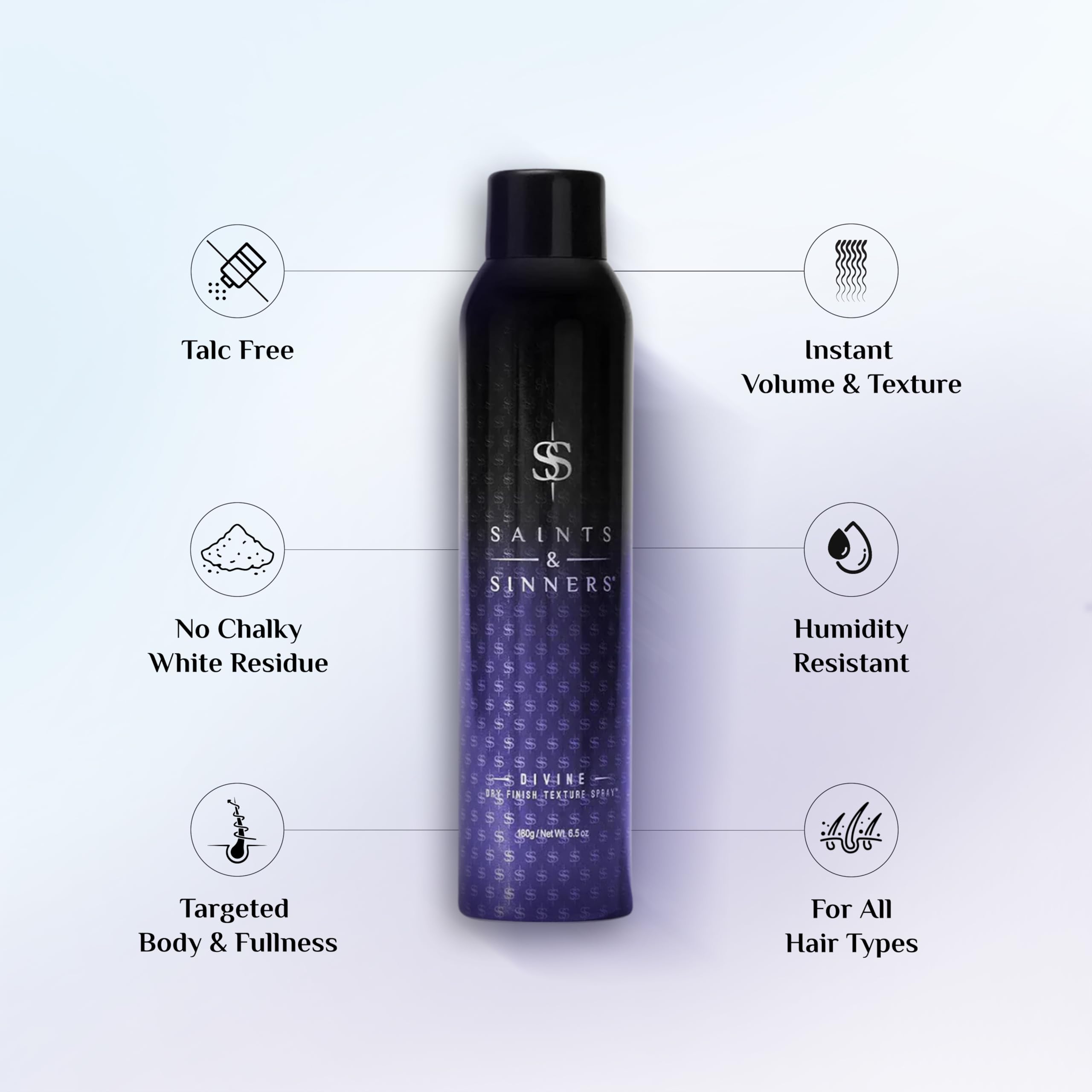 Saints & Sinners Divine Dry Finish Texture Spray for Volume, Texture and Body