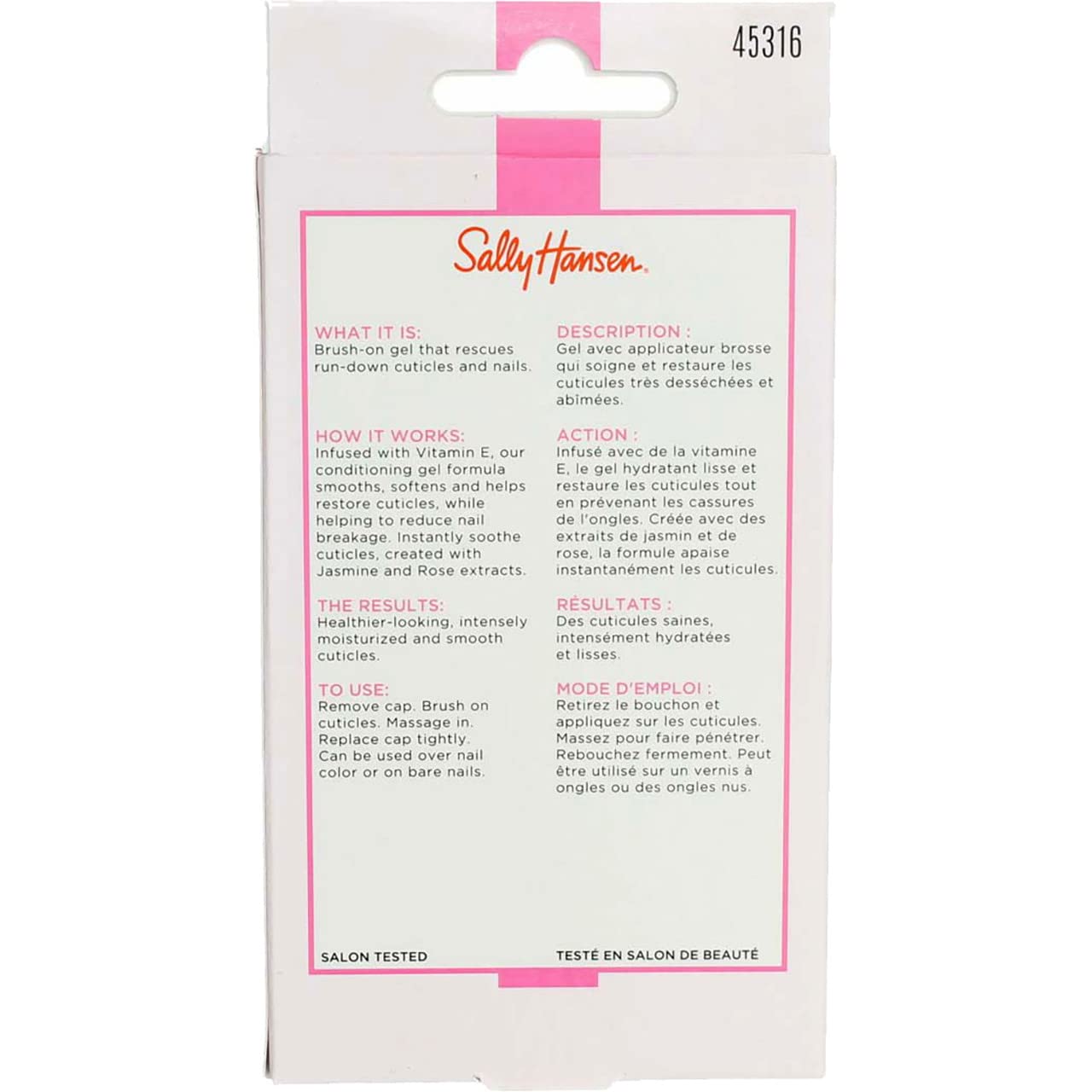 Sally Hansen Cuticle Rehab 3 Pack - Brush-On Gel (0.29 oz each) with Jasmine & Rose Extracts