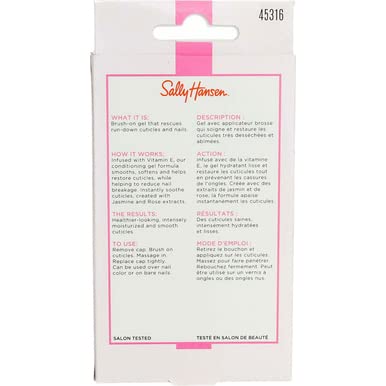 Sally Hansen Cuticle Rehab 3 Pack - Brush-On Gel (0.29 oz each) with Jasmine & Rose Extracts