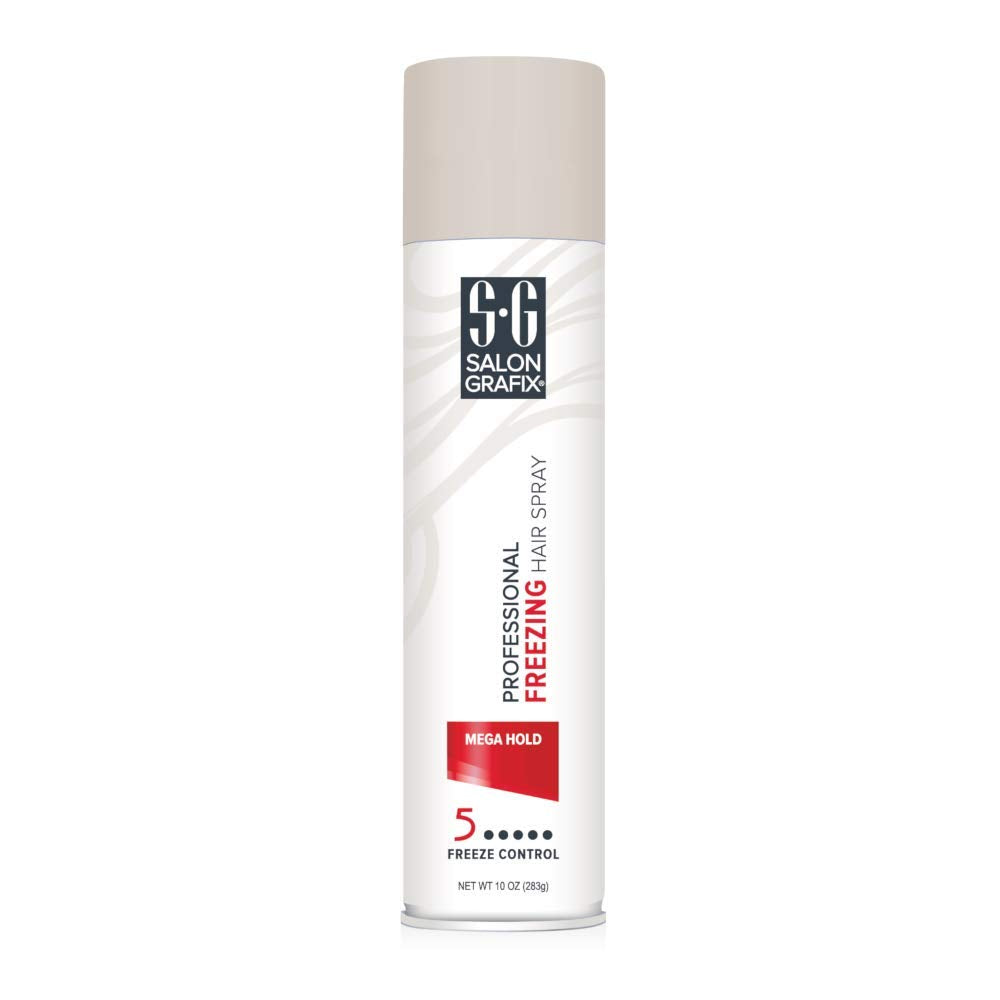 Salon Grafix Freezing Mega Hold Hairspray 10oz (295ml) – Quick-Dry, Mega Hold (2 Pack)