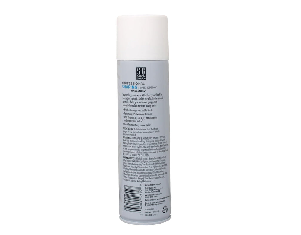 Salon Grafix Shaping Hair Spray Super Hold Unscented 10 oz — Pack of 6