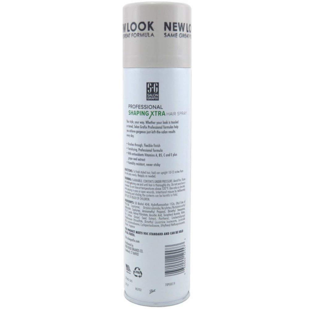 Salon Grafix Shaping Xtra Hair Spray – Extra Hold, 10 oz (5-pack)