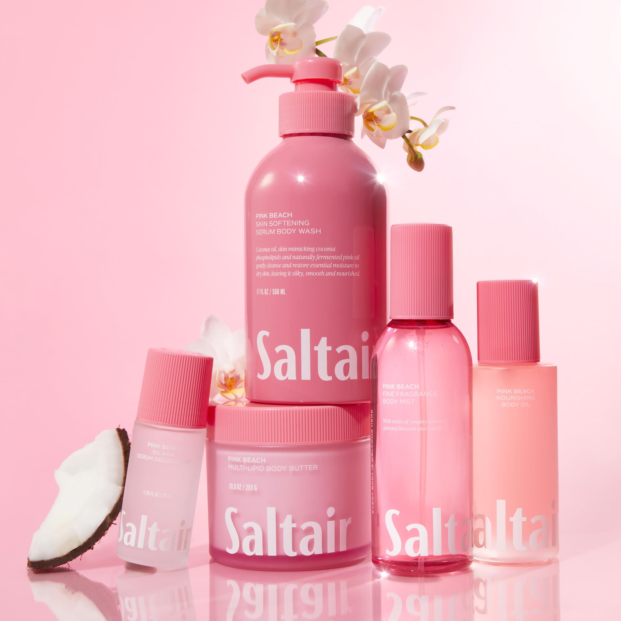 Saltair Multi-Lipid Body Butter – Rich Hydration with Ceramide Complex, Coconut Oil & Sea Buckthorn (10oz) Pink Beach