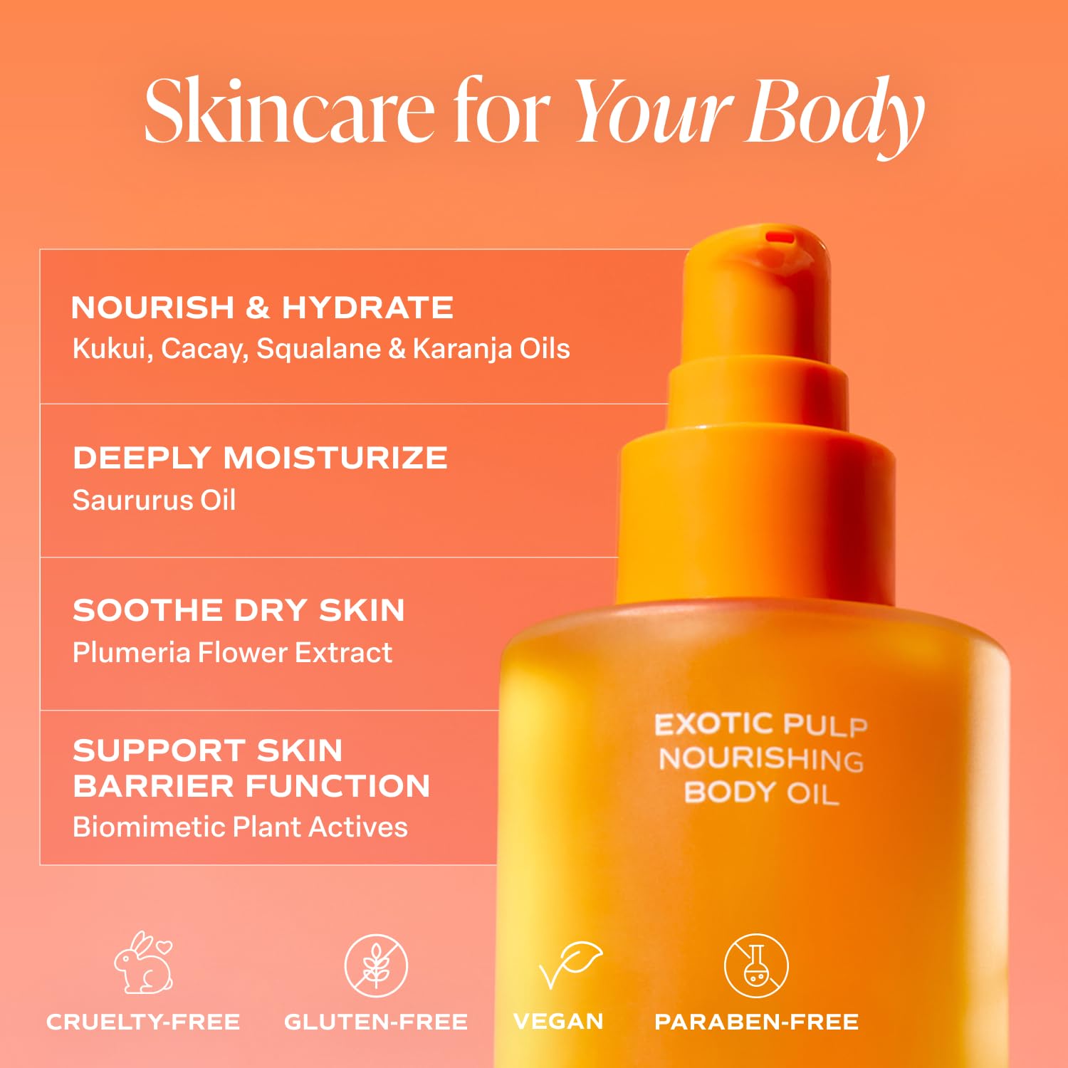 Saltair Body Oil – Exotic Pulp After Shower Hydration, Non-Greasy Botanical Moisturizer (4oz Pump)