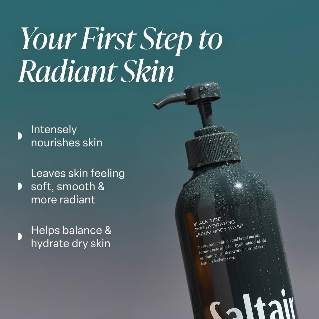 Saltair Black Tide Body Wash 2-Pack – Moisturizing, Vegan Shower Gel with Monoi Oil