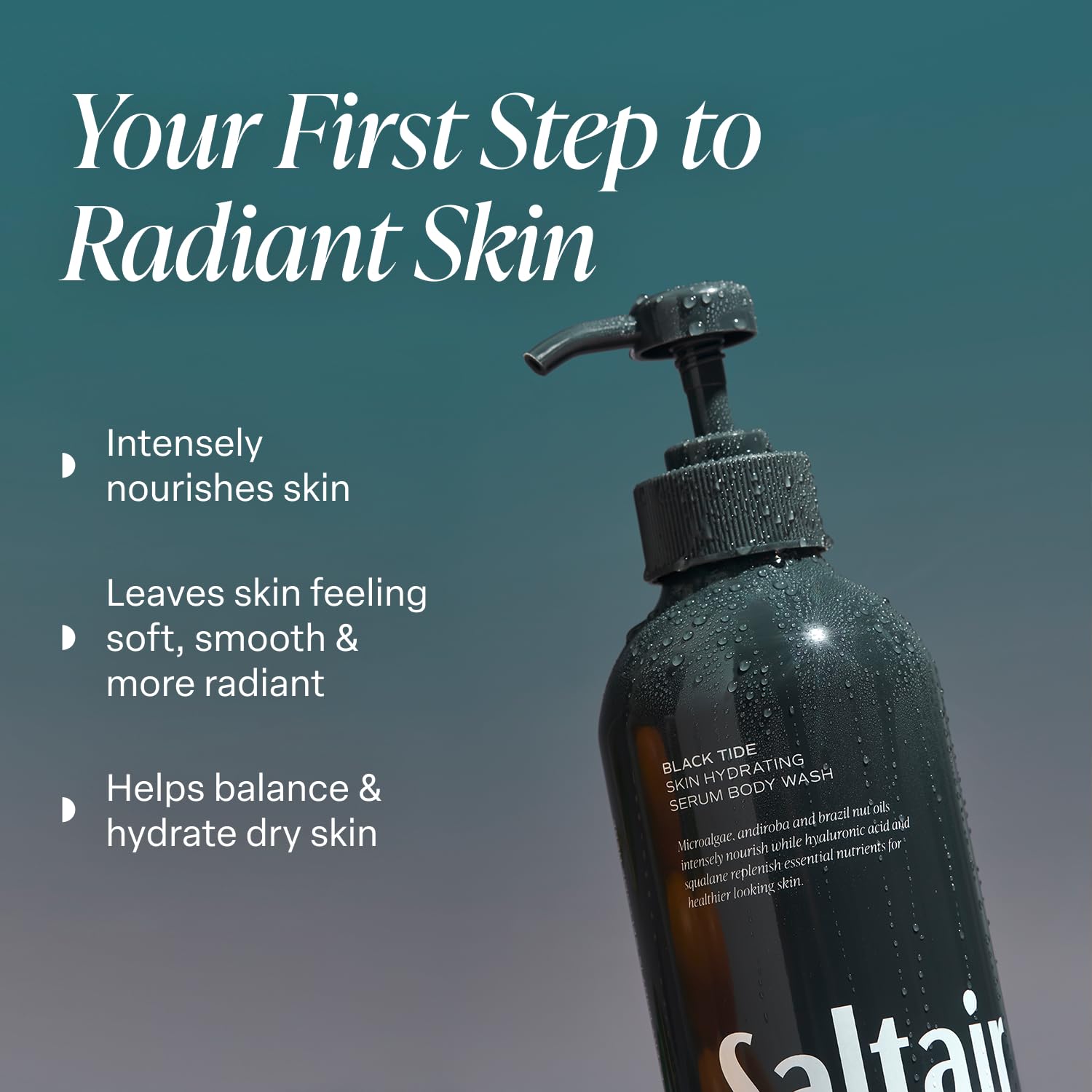 Saltair Black Tide Body Wash 2-Pack – Moisturizing, Vegan Shower Gel with Monoi Oil