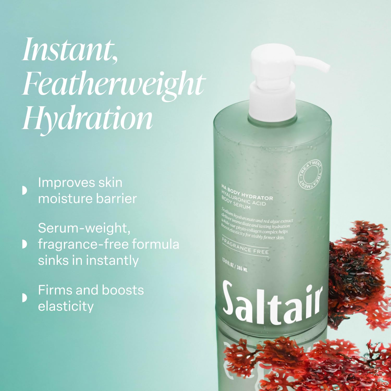 Saltair Hyaluronic Acid Body Serum — Hydrating Sheer Gel for Smoother Skin
