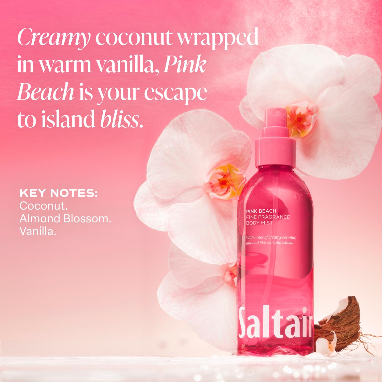 Saltair Body Mist 2 Pack – Pink Beach Scent, Lightweight Fragrance Mist (2x8oz)