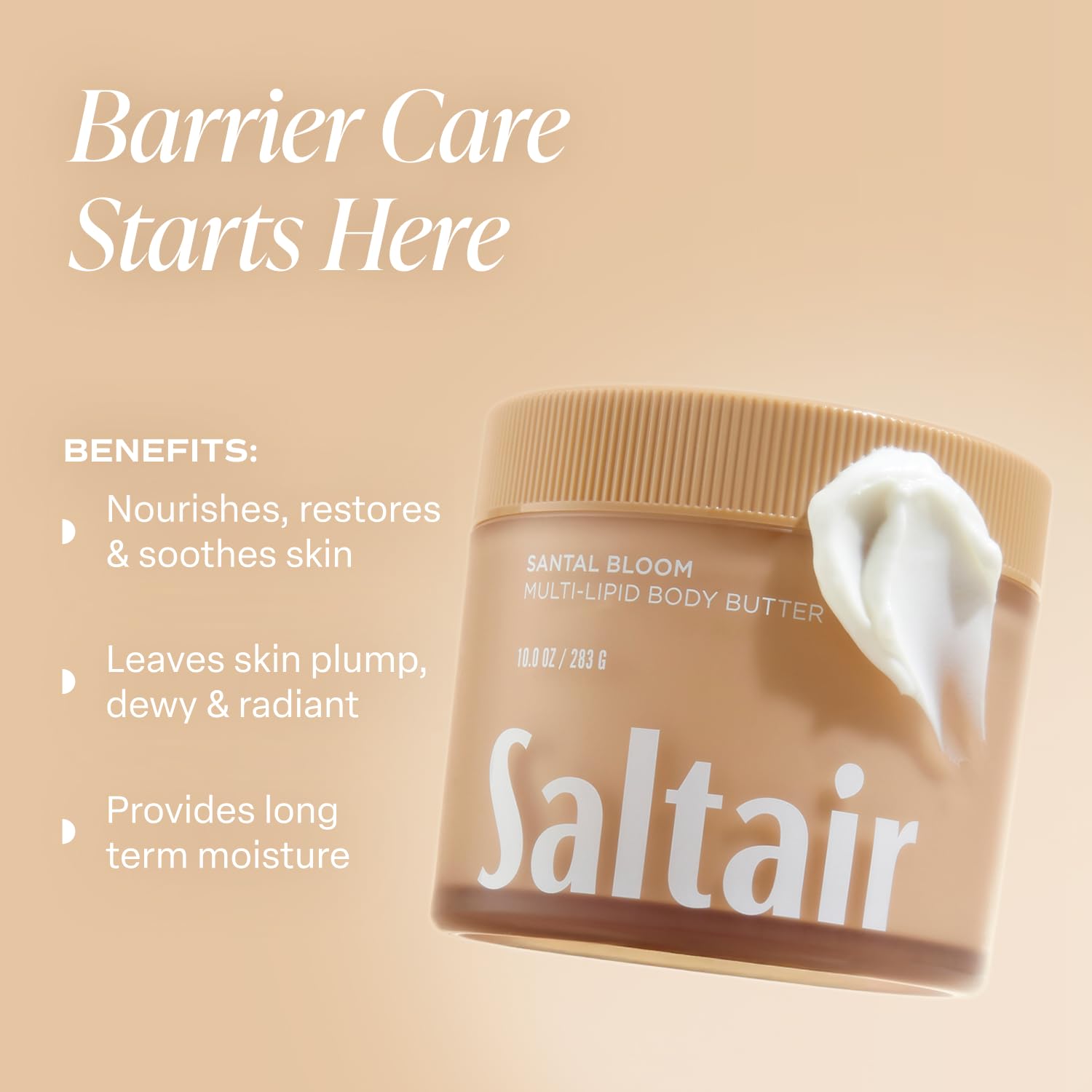 Saltair Multi-Lipid Body Butter – Rich Hydration with Ceramide Complex | Santal Bloom 10oz