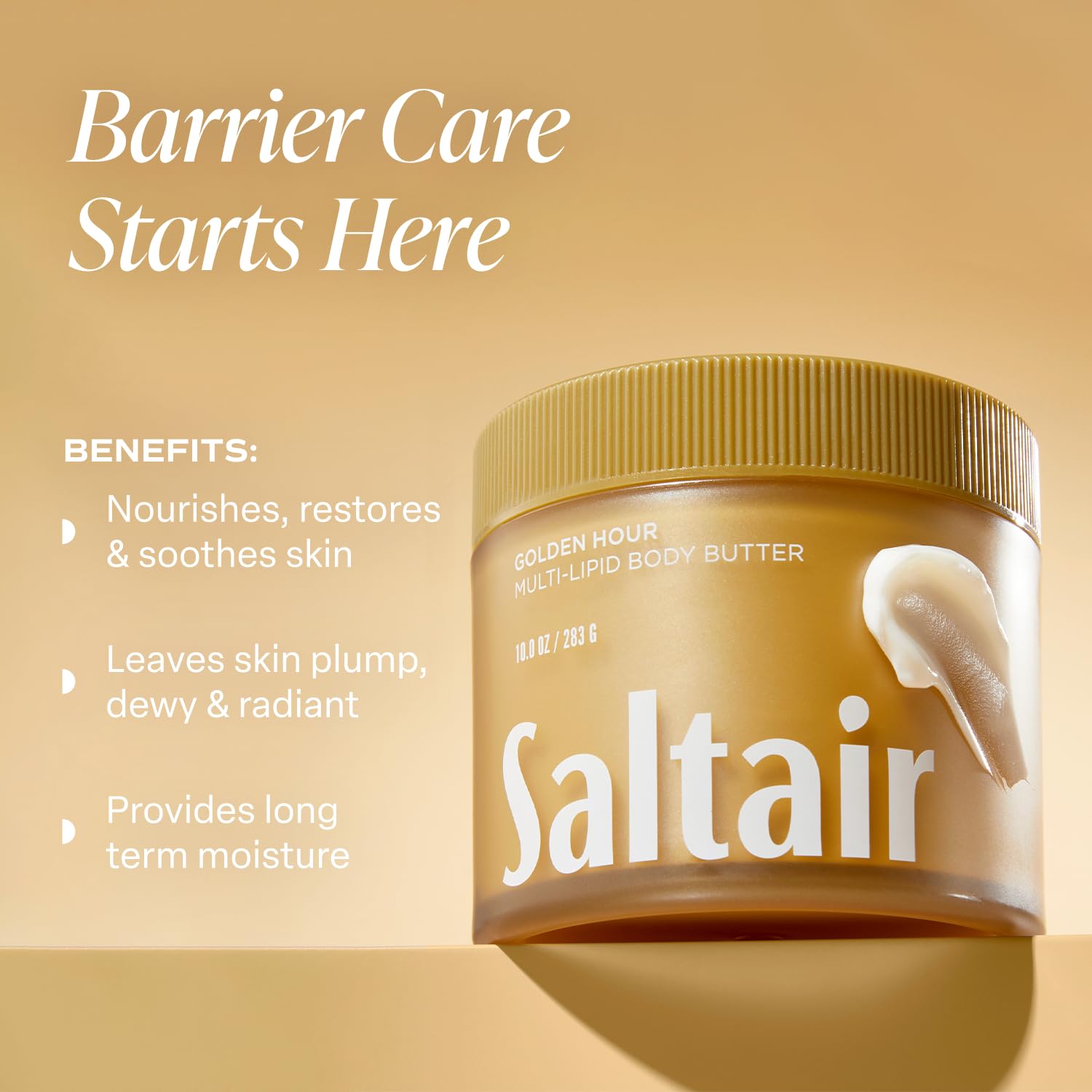 Saltair Multi-Lipid Body Butter | Rich Hydration with Ceramide Complex, Sea Buckthorn & Coconut Oil | 10oz Jar