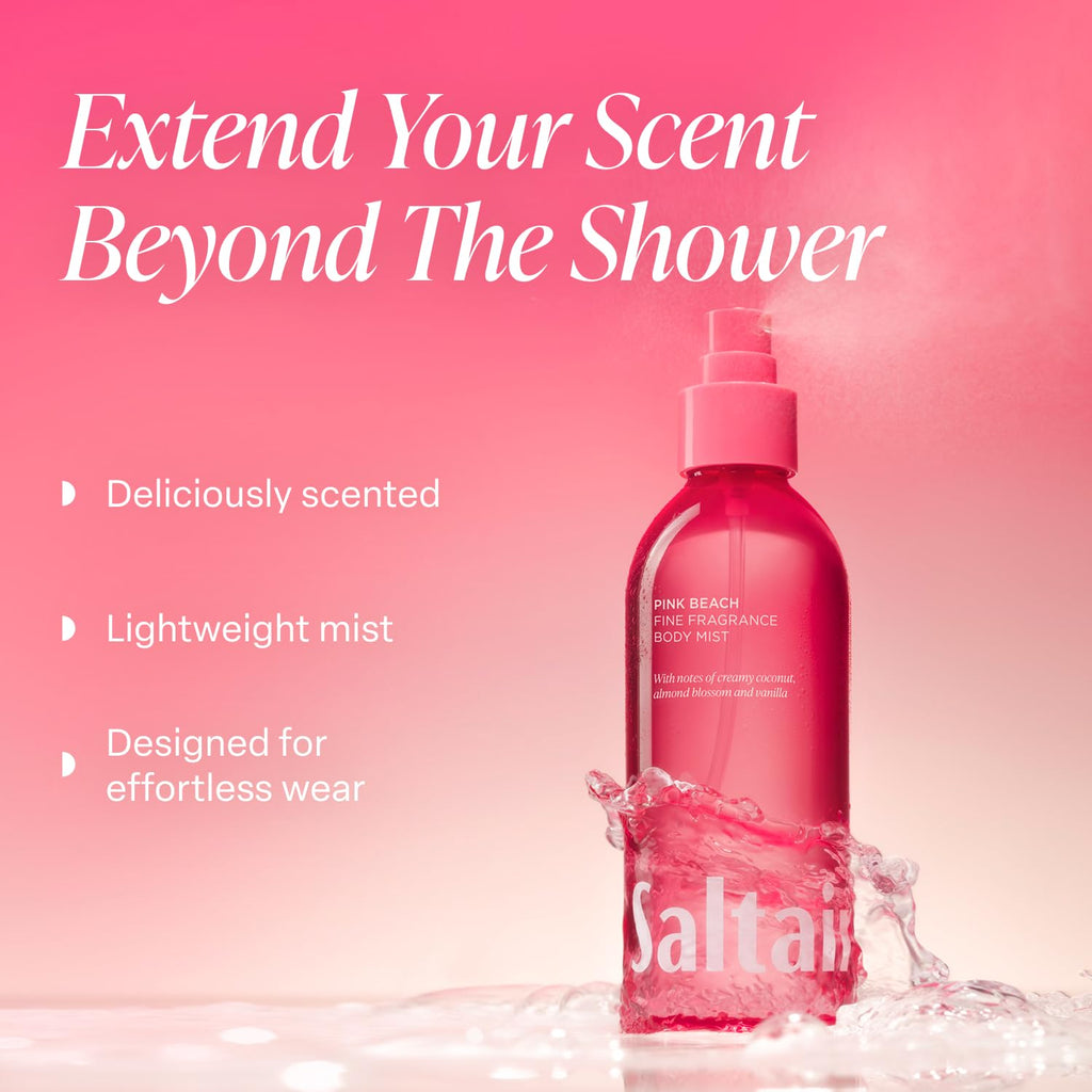 Saltair Body Mist 2 Pack – Pink Beach Scent, Lightweight Fragrance Mist (2x8oz)