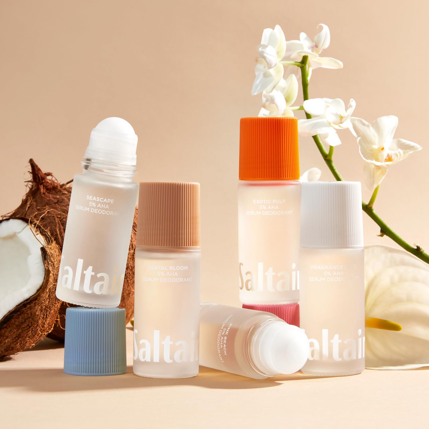 Saltair Serum Deodorant Santal Bloom – 2 Pack, 5% AHA, Aluminum-Free Odor Protection